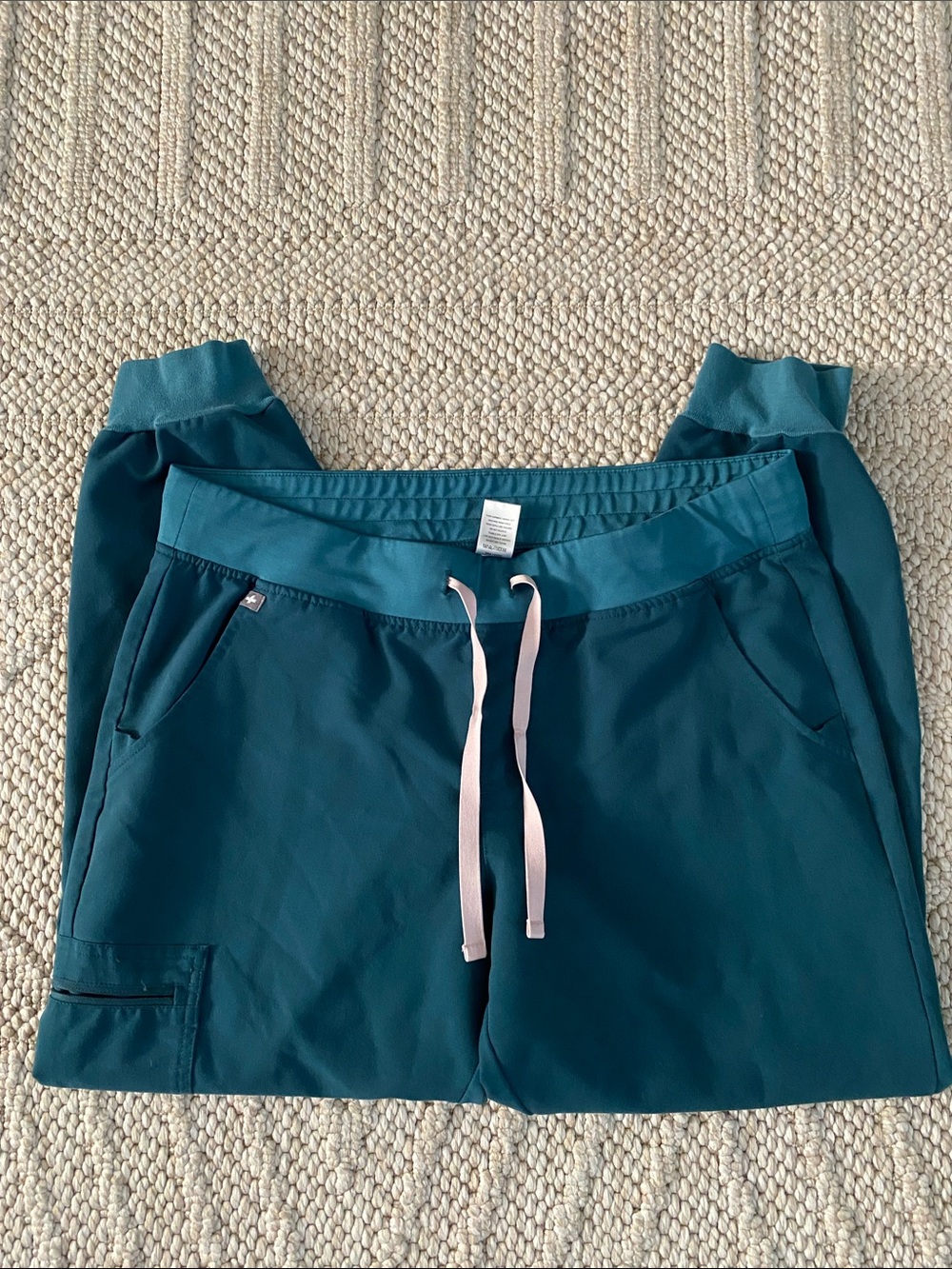 Figs Drawstring Jogger Pants with Pink Tie